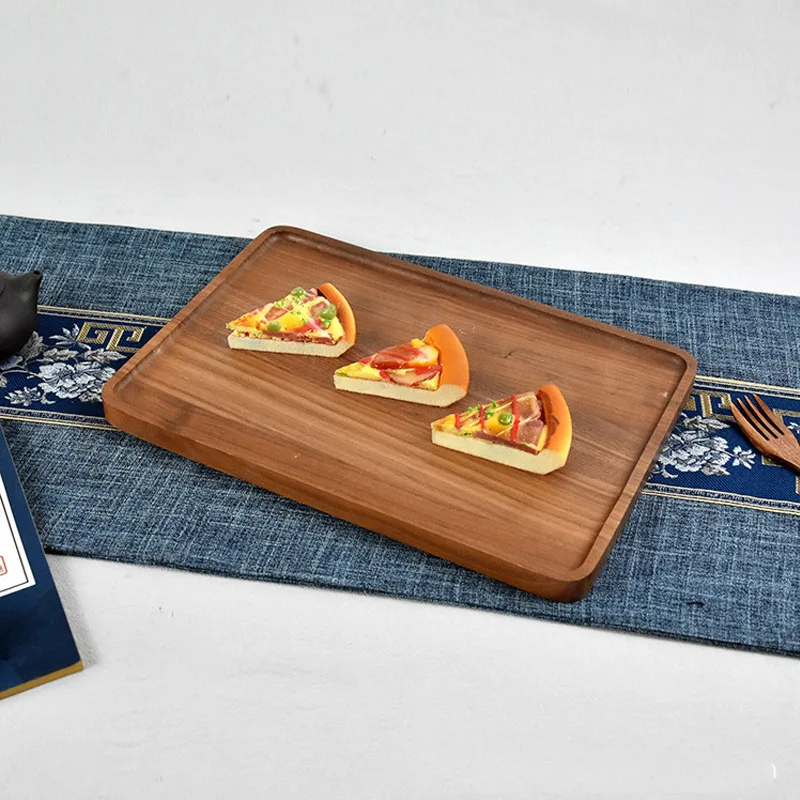 Поднос квадратный прямоугольный из акации для завтрака суши закусочный хлеб