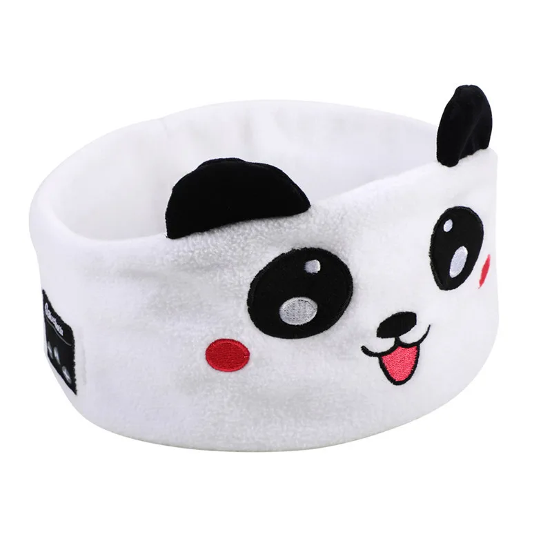 Panda Детские беспроводные наушники Bluetooth 5,0, наушники, маска для сна, мультяшная Музыкальная гарнитура с микрофоном для ответа на телефон - Цвет: Panda