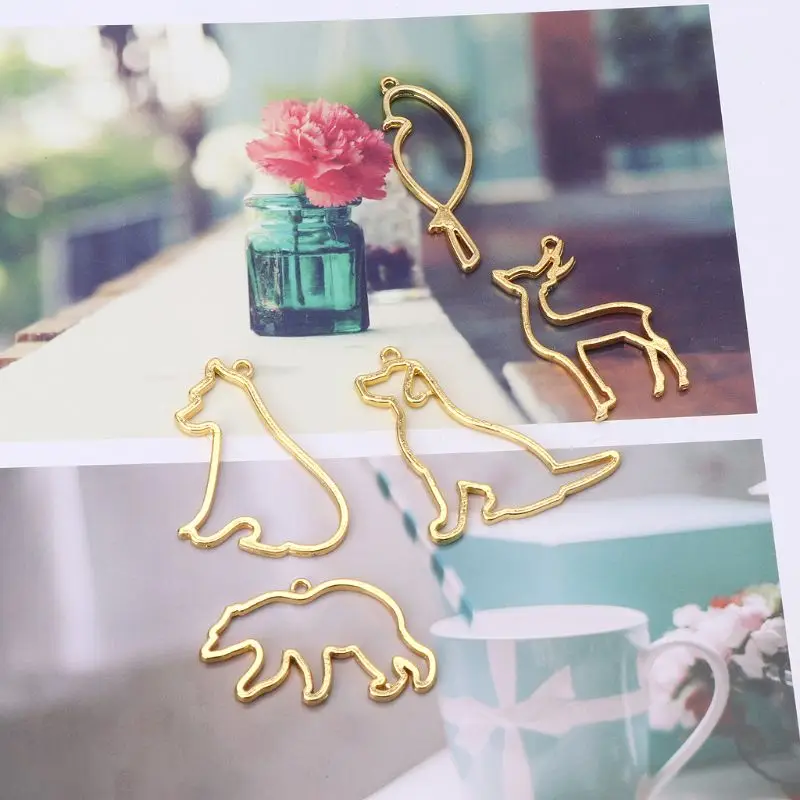 5 шт. птица оленя собаки медведь Животные пустые рамки кулон оправа c глухой