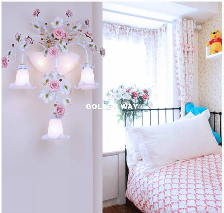 

Countryside Romantic LED Home Light W57cm H80cm E14 Decorative Floral Wall Lamp Ceramic Home Illumination Colorful Indoor Lamp