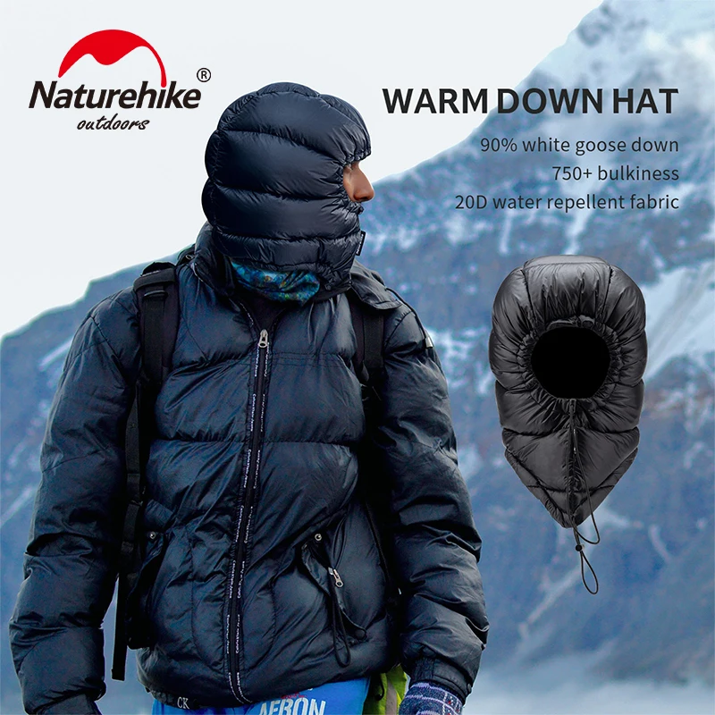 Теплая пуховая шапка Naturehike NH20FS026 водонепроницаемая зимняя для активного отдыха