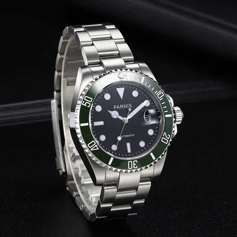 Мужские автоматические часы 40 мм механические с Тритием керамические для