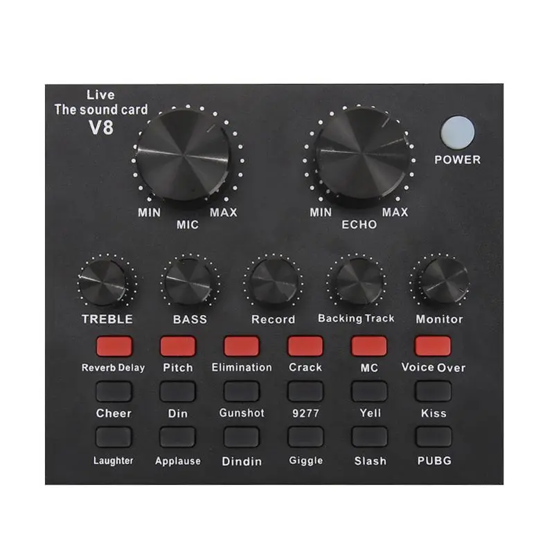 

V8 Audio USB External Sound Card Headset Microphone Webcast Live Broadcast Device for PC Phone Computer