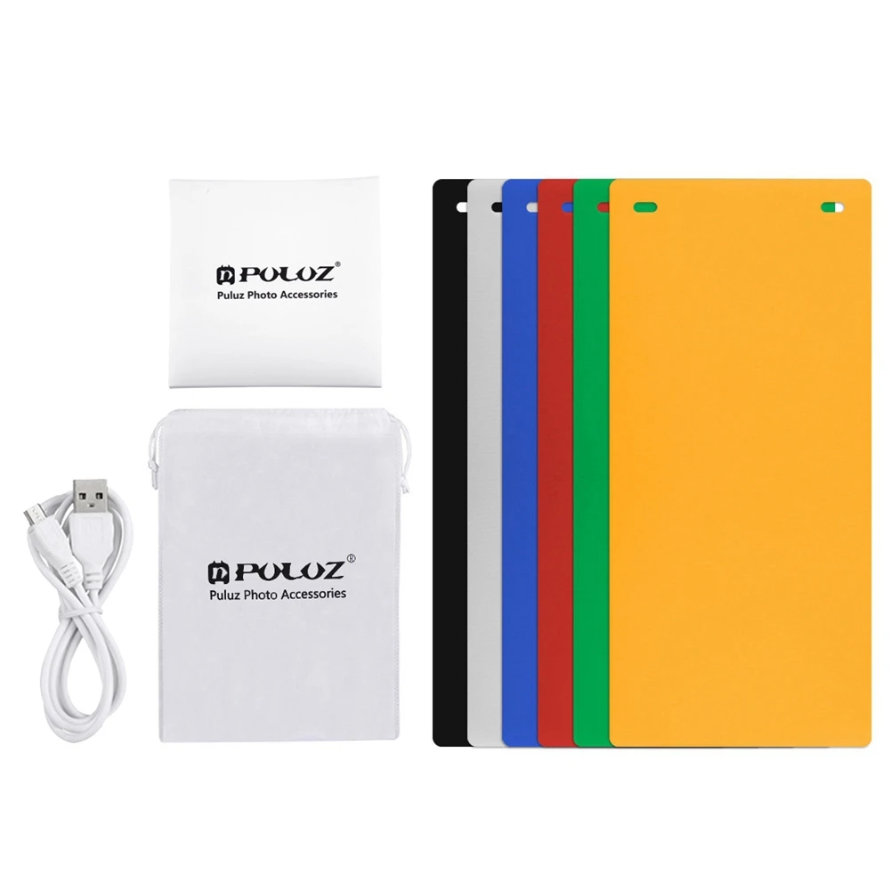 

PULUZ Portable Folding Lightbox Photography LED Light Room Photo Studio Light Tent Soft Box Backdrops for Digital DSLR Camera