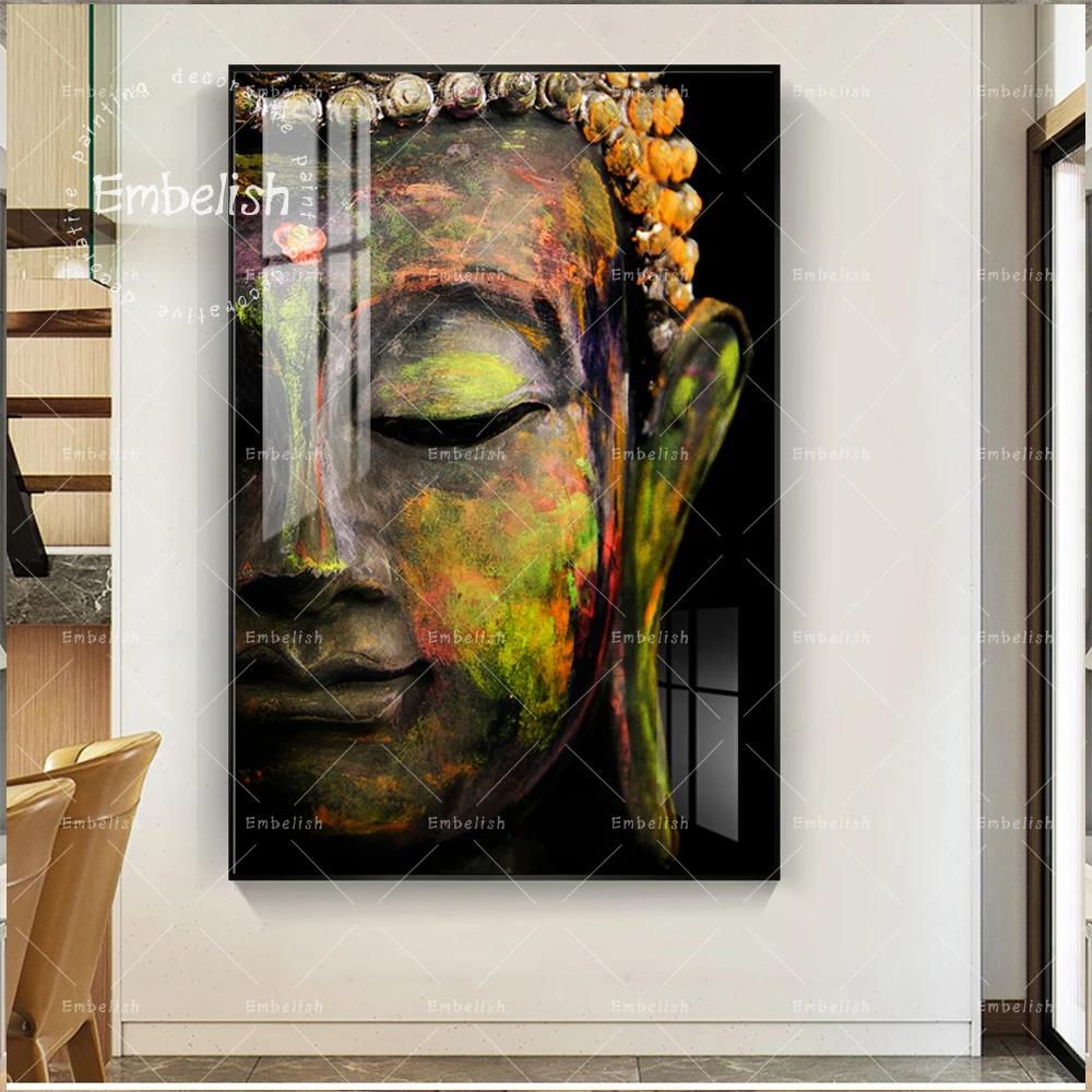 

1 Pieces Modern Artworks For Living Room Buddha Statue Modern Home Decor Wall Art Posters HD Spray On Canvas Oil Paintings