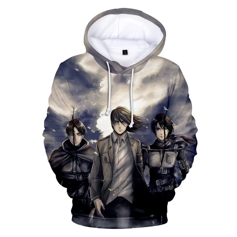 

Cosplay Attack On Titan Cool Eren Jäger/Levi Ackerman Hoodie Role Playing Mikasa Ackerman Adult/child 3D Loose Sweatshirt Hoodie
