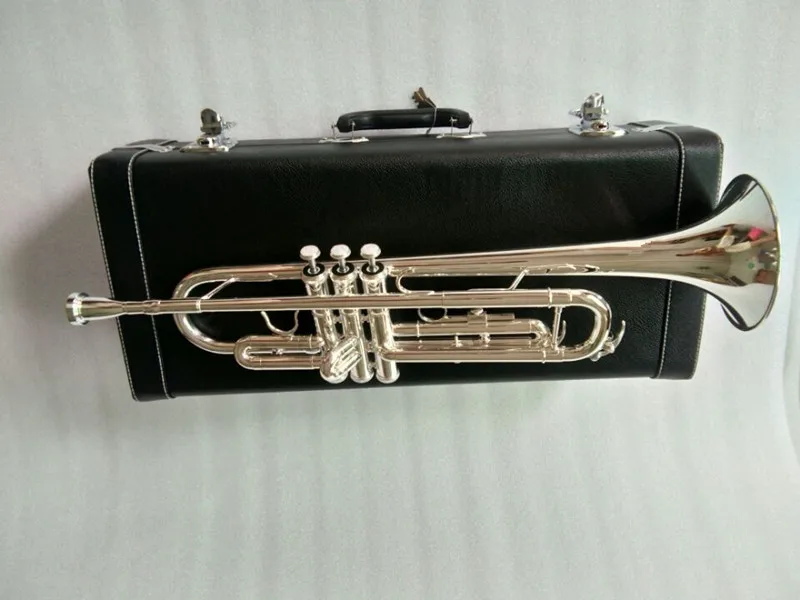 Новинка Stradivarius Серебряная труба музыкальный инструмент Bb плоская