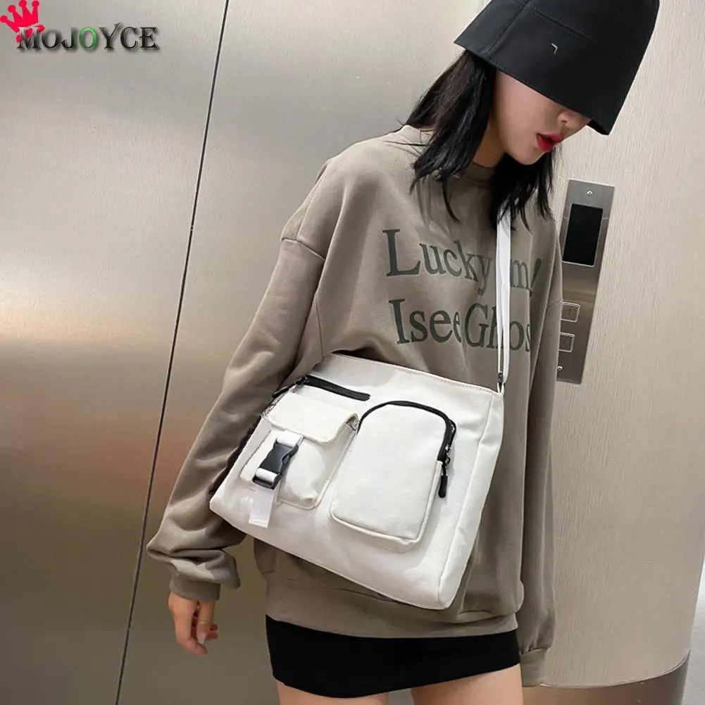 

Multi-function Canvas Shoulder Bag Street Crossbody Pack 2020 Casual Women Men Korean Fashion Trend Ladies Shoulder Handbag