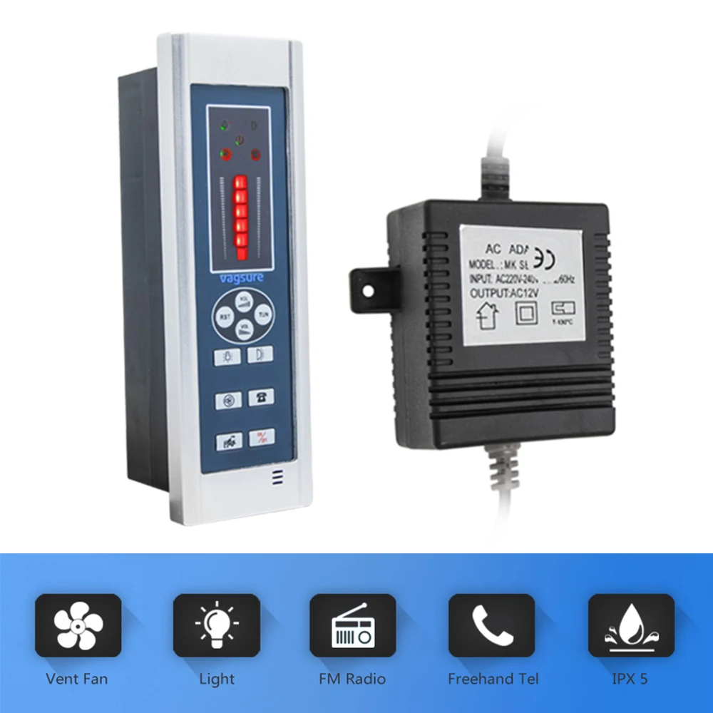 Прямоугольный CE FM Радиоконтроллер для душевой кабины 12 В переменного тока с