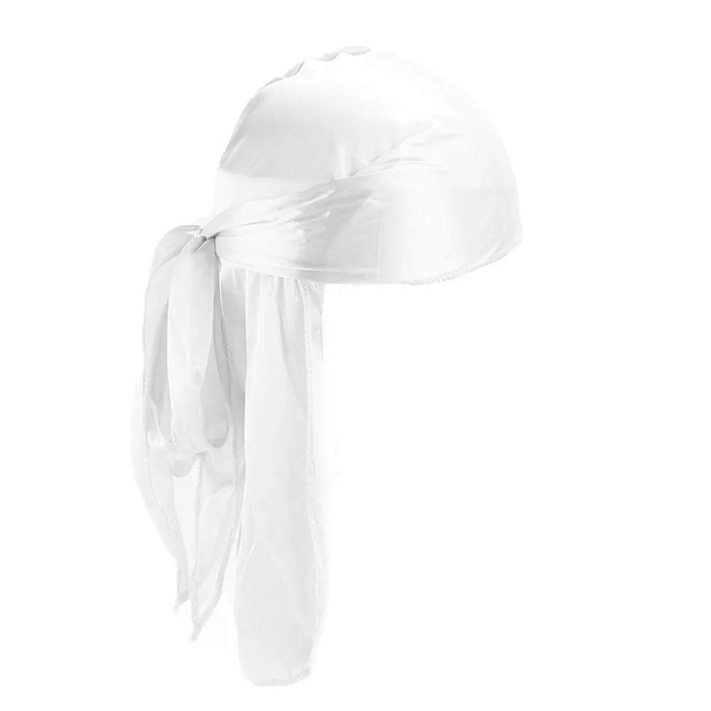 

Turban Hat Pirate Hair Accessories Thin Casual Du-Rag Silky Stretchable Satin Headband Biker Headwear Long Tail Riding