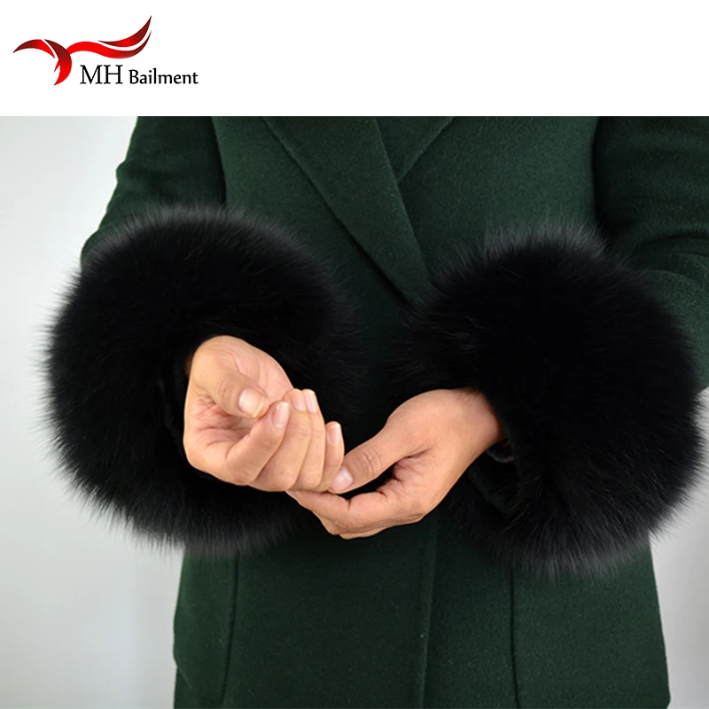 Манжеты из лисьего меха, новинка 2021, Стильные теплые перчатки из натурального меха, манжеты для пальто от AliExpress WW