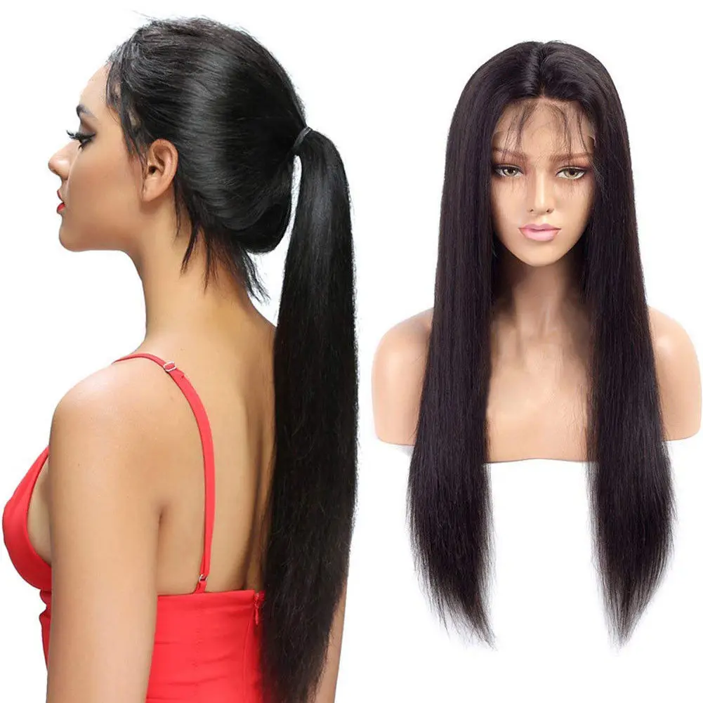 

28 Inch 13x4 Straight Lace Front Wig Peruvian Human Hair 13x6 5x5 Lace Closure Wigs With Baby Hair Pre-plucked 150% 180% Density
