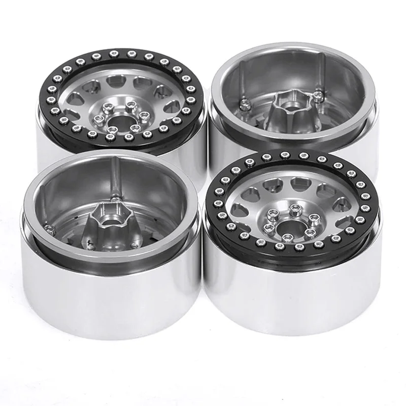 

4PCS 1/10 RC Rock Crawler Aluminum 2.2 Beadlock Wheel Rims for Axial SCX10 Capra Wraith 90048 90018 Traxxas TRX4