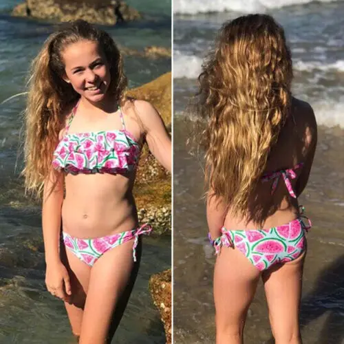 Купальный костюм с арбузом для маленьких девочек Плавки Пляжная одежда купания