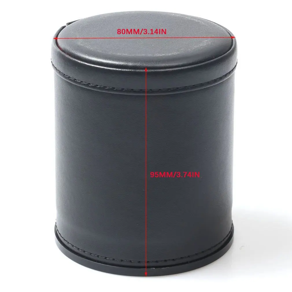 

New Black Leather PU Trumpet Flannel Dice Cup Bar KTV Entertainment Dice Cup With Dices Dice Mute Dice With 5pcs Dices