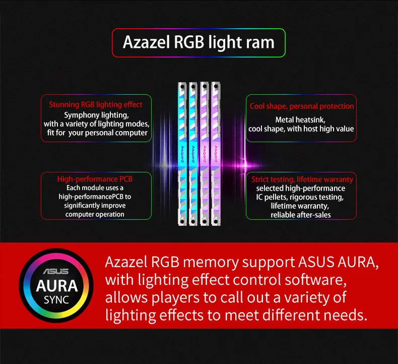 Asgard AZAZEL серия RGB ram 8 ГБ 2X8 Гб 16 Гб DDR4 3200 МГц 1,35 в ram для настольных игр с высокой скоростью и высокой производительностью