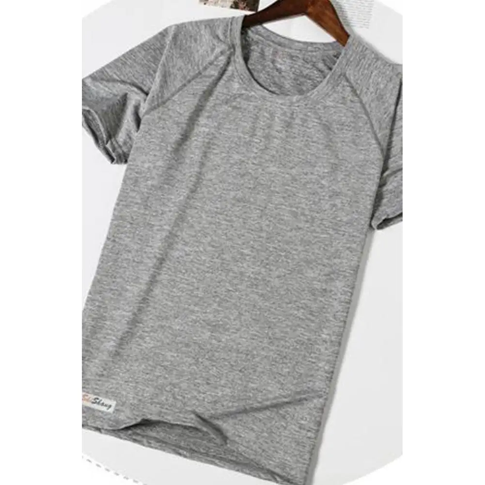 Yiwa Мужская футболка Спортивная тонкая быстросохнущая с коротким рукавом и