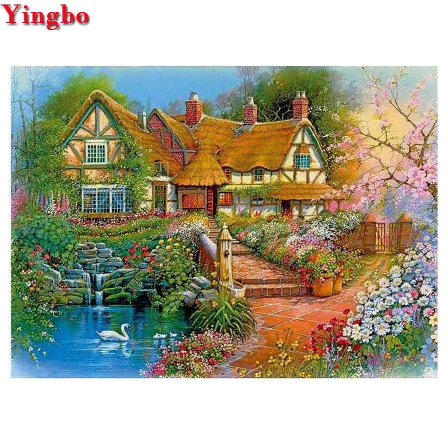 Алмазная картина Европейский дом вилла алмазная вышивка пейзаж сделай сам 5D Daimond