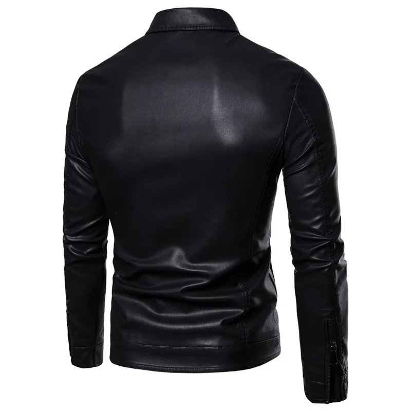 autumn winter mens fleece leather jacket fashion casual brand faux leather coatwarm hot selling man motorcycle leather jacket free global shipping