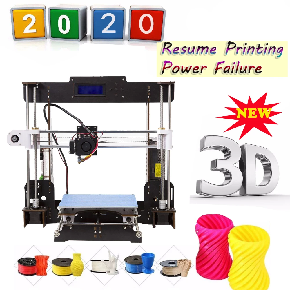 A8 3D принтер настольный Prusa DIY ЖК экран самосборка поддержка акрила|3D принтеры| |