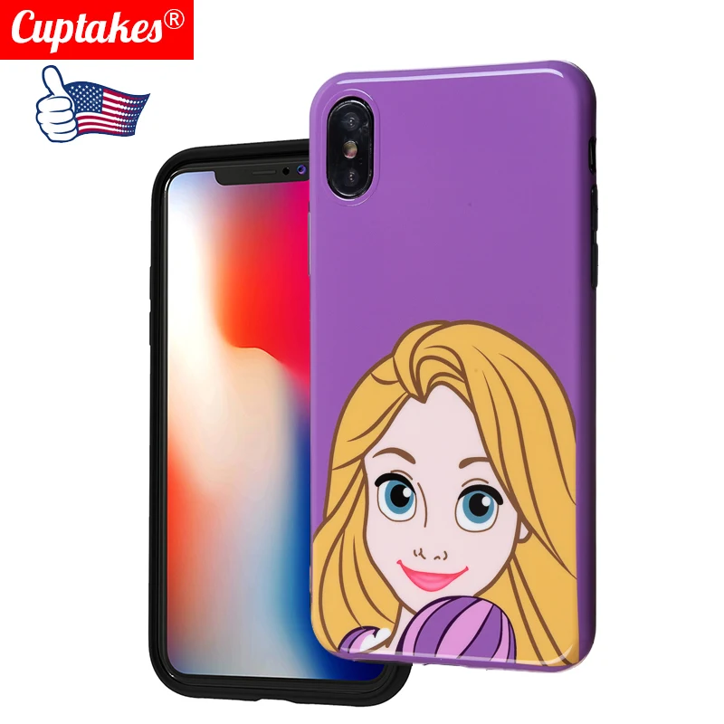 Милый мультяшный чехол для телефона Девочки принцессы iphone X XS MAX XR Мягкая
