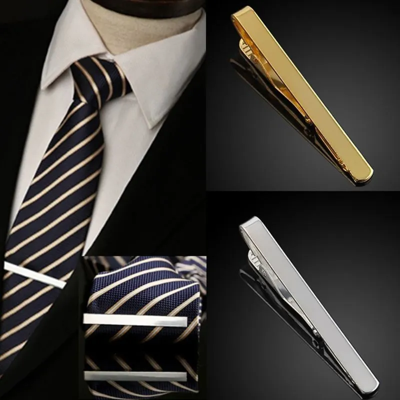 Зажим для галстука мужской из нержавеющей стали 2021 серебристый/золотистый -