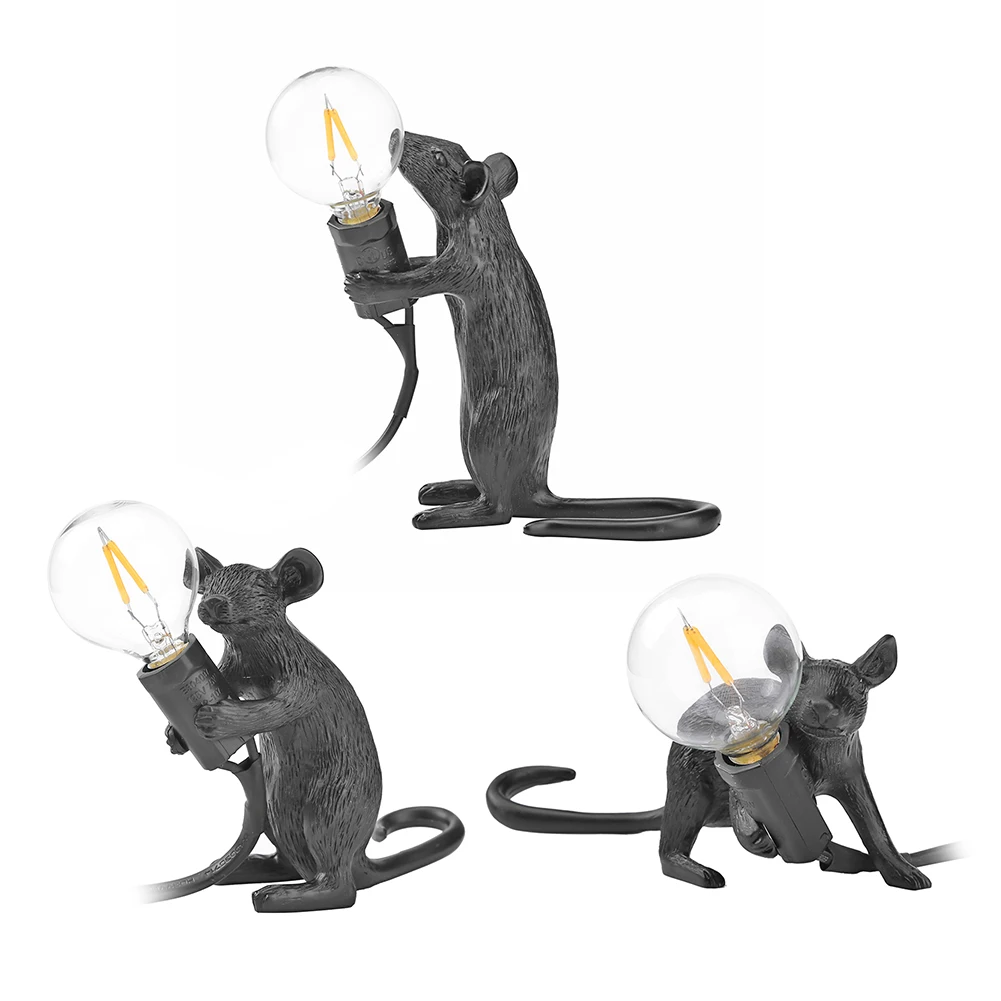 

Modern Resin Mouse Table Lamp LED E12 Mouse Table Lamps Desk Nordic Kids Room Decor LED Night Lights EU/US/ Plug