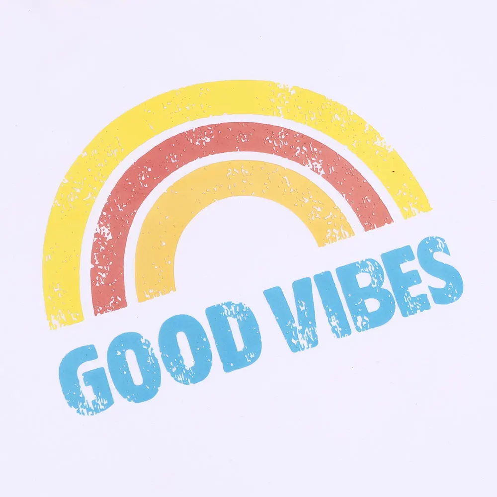 Женская майка с надписью Good Vibes белая для бейсбола в винтажном стиле 90-х годов