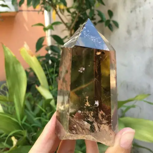 360-380 г натуральный Смоки Кварц обелиск кристаллическая палочка точечное