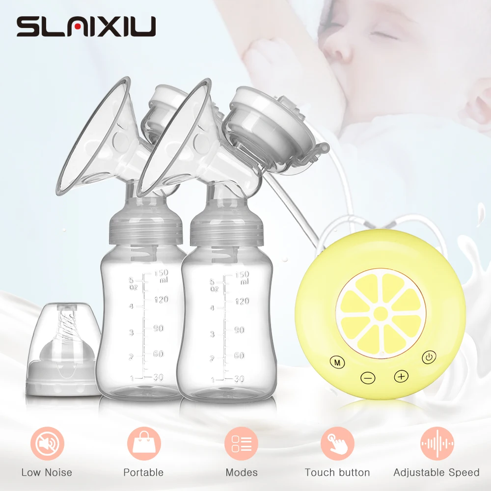 Extractor de leche el&eacute;ctrico individual o doble, bomba de pecho de extracci&oacute;n poderosa sin BPA, dispositivo con USB y almohadilla de calor y fr&iacute;o, para biber&oacute;n de beb&eacute;-0