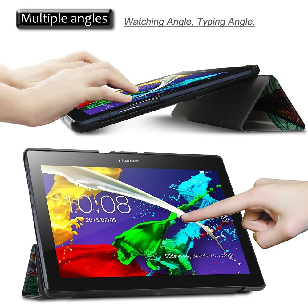Tab 2 A10 70 чехол с цветным принтом кожаный для планшета Lenovo 30 X30F X30L планшеты 10 1