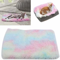 colorful 2 in 1 plush winter warm bed pet bed cat puppy mat pet portable sleeping bed house for winter