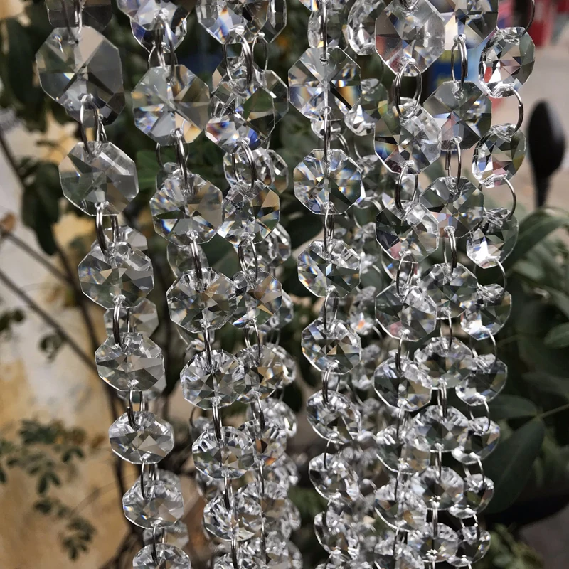 

14mm Garland Diamond Crystal Curtain Bead Pendant Lighting Octagonal Beads For Pendant DIY Home Decoration Stones