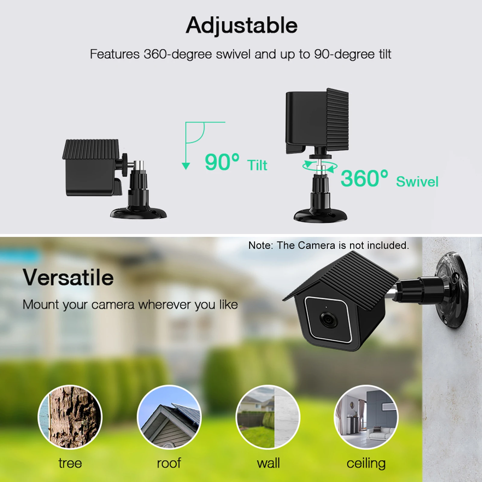 

Wall Mount Protective Cover Compatible with Wyze Cam V3 Weatherproof 360 Degree Adjustable Indoor/Outdoor Mounting Cover Case