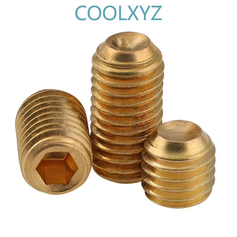 

DIN916 Brass Machine Meter Screw rosh Environmentally Copper Headless Hexagon Set Top Wire Stop Payment M3-M10 5PCS