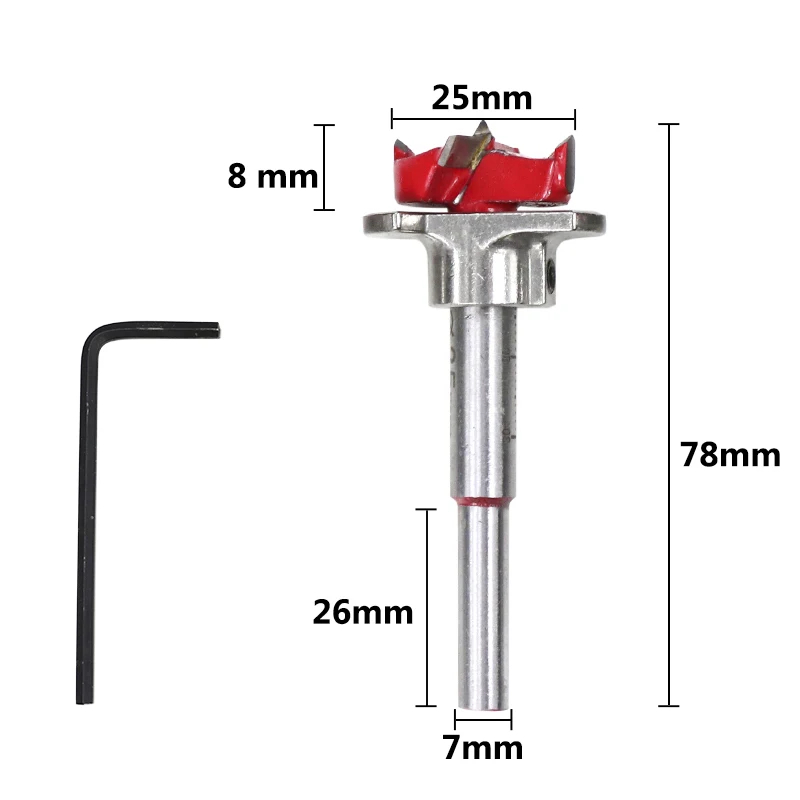 1pc 25mm Drill Bit 1 шт. диаметр 15 мм 20 мм 25 мм 30 мм 35 мм Регулируемые твердосплавные сверла деревообрабатывающая кольцевая пила для электроинструментов Forstner Сверло - Цвет: 1pc 25mm Drill Bit