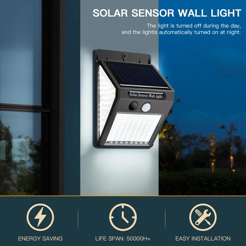 

LED Solar Light Outdoor Solar Lamp PIR Motion Sensor Wall Light Waterproof Solar Powered Sunlight for Garden Decoration