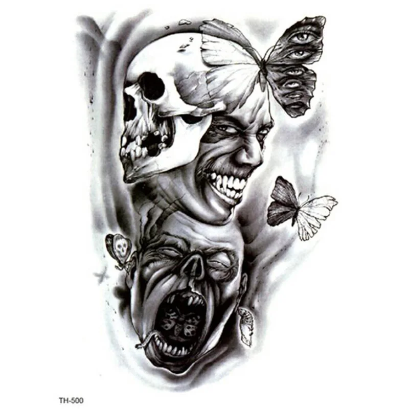 Боди-арт Красота Кисточки для макияжа розовые пикантные опасно Черный Череп