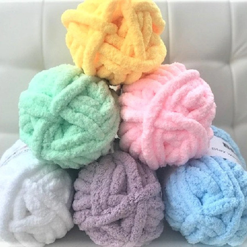 DIY Super Bulky Arm Knitting wool 2.5cm Thick Home Rug knitted Chenille Chunky Yarn For Knitting Hand Knitting Supplies  D30