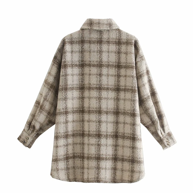 

Autumn Winter Women vintage Plaid Coat Classic Jacket Casual High Quality Warm Overcoat Fashion Long Sleeve Coats Outwear