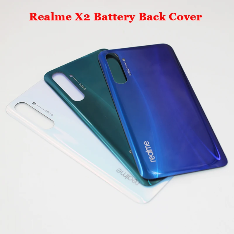 

Original Realme X2 Battery Back Cover Glass Rear Door Housing Panel Case Replacement For OPPO Realme XT RMX1991 + Sticker + Logo