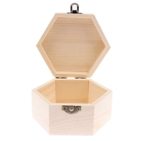 1pc retro jewelry box desktop natural wood clamshell storage hand decoration wooden box postcard storage organizer box