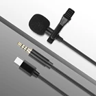 Портативный мини-микрофон с разъемом USB Type-C, 3,5 мм, конденсаторный микрофон, петличный микрофон, проводной микрофон для телефона, ноутбука