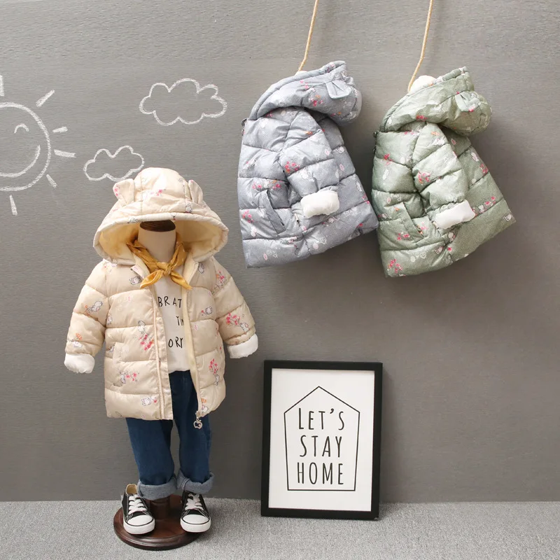 Новая детская парка одежда зимнее пальто для девочек теплые хлопковые пуховики