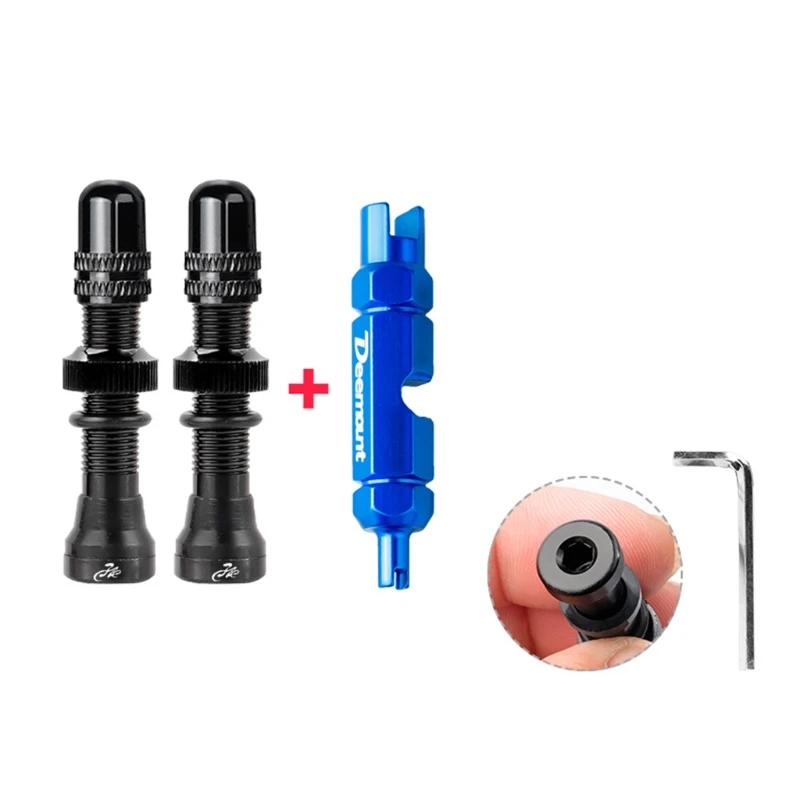 

1 Pair Bicycle Valves 40mm Machined Anodized Nipple for MTB Road Bike Tire 448D
