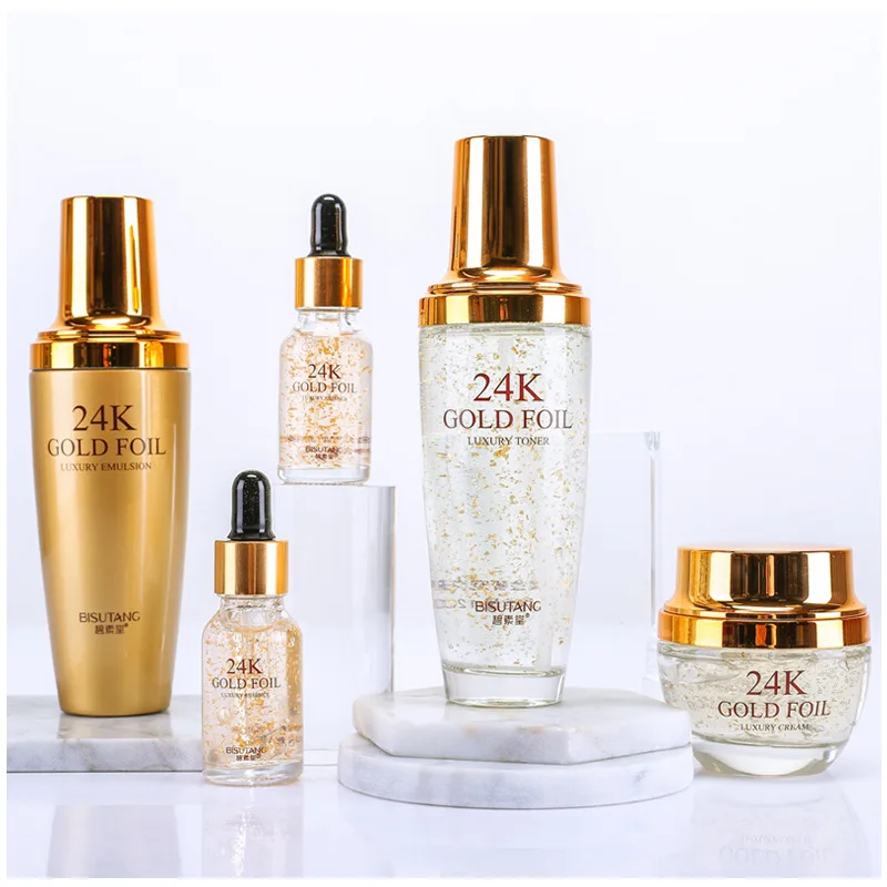 Роскошный набор из 5 предметов для ухода за кожей Bisutang 24k Gold косметический лицом