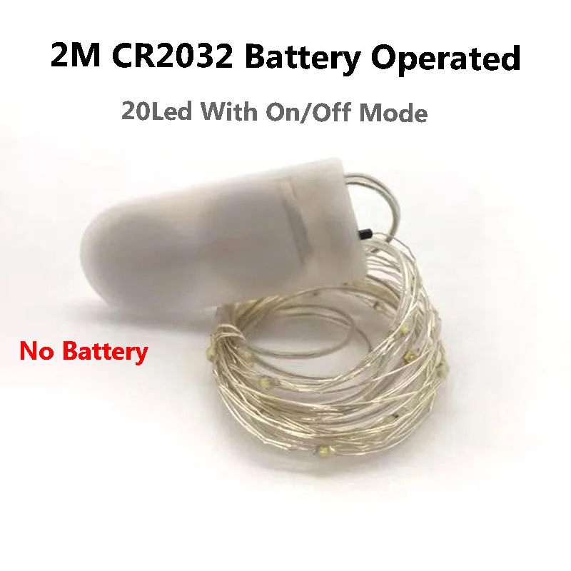 2M By CR2032 Battery Праздничный светильник ing нить с пробкой светильник s Питание от батареи 2 м медный провод бутылка вина Водонепроницаемый светодиодный светильник гирлянда Фея Гирлянда Свадьба - Испускаемый цвет: 2M By CR2032 Battery