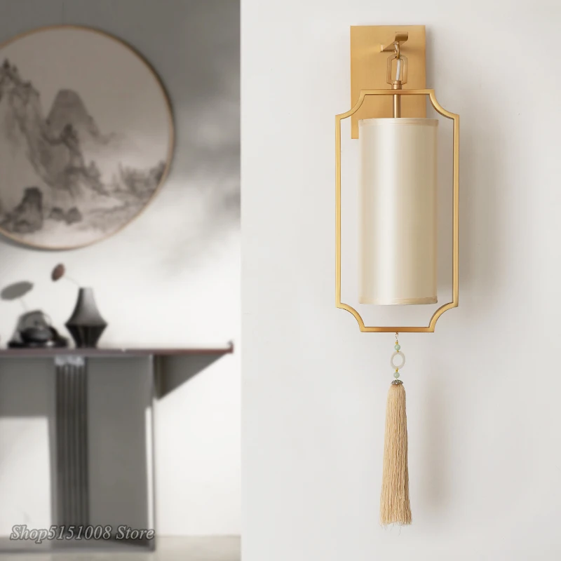 Современные светодиодные Настенные светильники китайские медные цветные