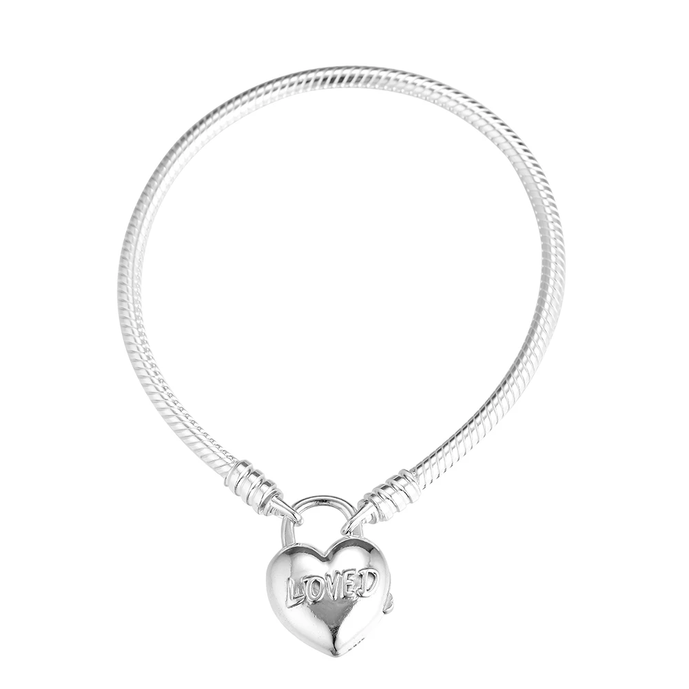 

GPY Bracelet You Are Loved Heart Padlock Bracelets Women Pulseira Hombre Feminina Pulseras Mujer Silver 925 Sterling jewelry