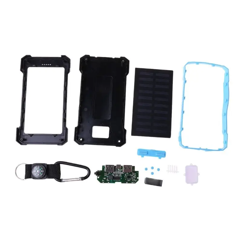 Светодиодный двойной Порты USB Панели солнечные Мощность банк чехол в сдержанном